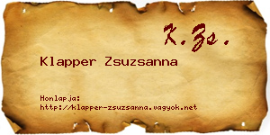Klapper Zsuzsanna névjegykártya
