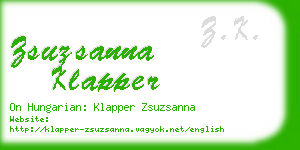 zsuzsanna klapper business card